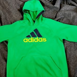 Selling a lime green adidas sweater size L(14/16)